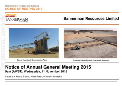 Bannerman Resources Limited  For personal use only NOTICE OF MEETING 2015