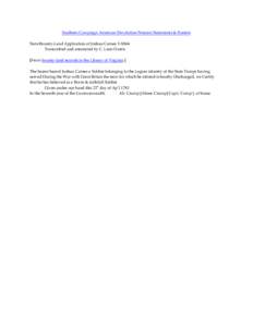 Southern Campaign American Revolution Pension Statements & Rosters State Bounty-Land Application of Joshua Carnes VAS64 Transcribed and annotated by C. Leon Harris [From bounty-land records in the Library of Virginia:] T