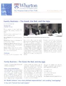 Fmaily Business - The Good, the Bad, and the Ugly