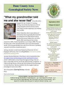 Dane County Area Genealogical Society News 