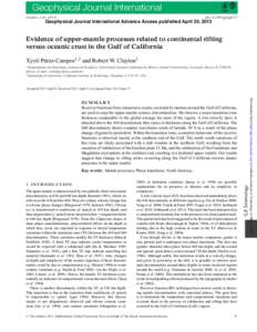 Geophysical Journal International Geophys. J. Intdoi: gji/ggt133  Geophysical Journal International Advance Access published April 30, 2013