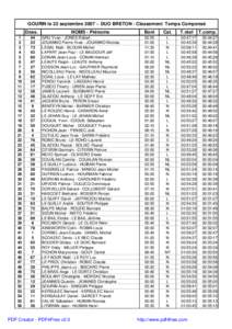 GOURIN le 22 septembre 2007 ~ DUO BRETON - Classement Temps Compensé Doss[removed]