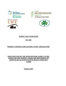 TERMS AND CONDITIONS OF THE BURREN FARMING FOR CONSERVATION PROGRAMME  IMPLEMENTED BY THE MINISTER FOR AGRICULTURE,