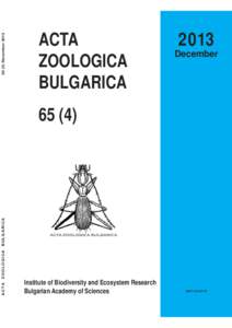 [removed]December[removed]ACTA ZOOLOGICA BULGARICA