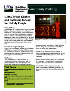 Hawaii/American Samoa - Rural Housing Service  Community Building USDA Brings Kitchen and Bathroom Indoors for Elderly Couple