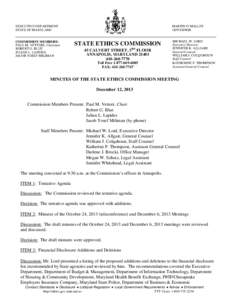 EXECUTIVE DEPARTMENT STATE OF MARYLAND COMMISSION MEMBERS: PAUL M. VETTORI, Chairman ROBERT G. BLUE JULIAN L. LAPIDES