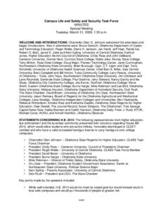 American Association of State Colleges and Universities / Oak Ridge Associated Universities / Government of Oklahoma / Oklahoma State Regents for Higher Education / University of Oklahoma / Oklahoma City / Northern Oklahoma College / Murray State College / Northwestern Oklahoma State University / Oklahoma / North Central Association of Colleges and Schools / Association of Public and Land-Grant Universities