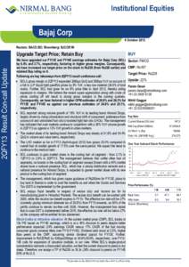 2QFY13 Result Con-call Update  Institutional Equities Bajaj Corp 9 October 2012