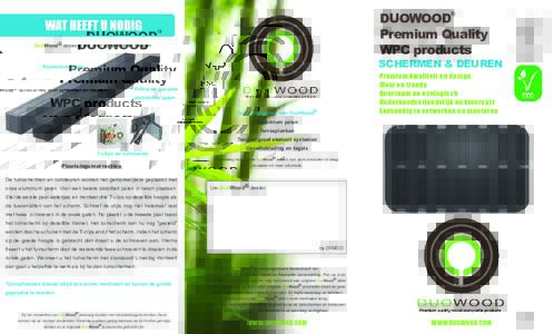 DUOWOOD Premium Quality WPC products ®  WAT HEEFT U NODIG