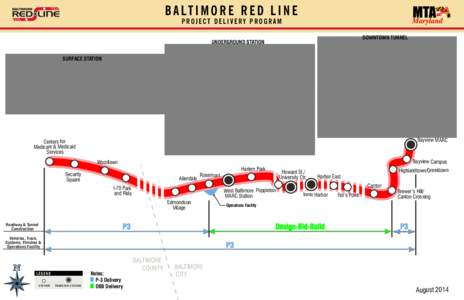 B A LT I M O R E R E D L I N E PROJECT DELIVERY PROGRAM DOWNTOWN TUNNEL  UNDERGROUND STATION