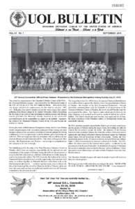 155N 1042-881X  UOL BULLETIN UKRAINIAN ORTHODOX LEAGUE OF THE UNITED STATES OF AMERICA  Dedicated to our Church -- Devoted to its Youth