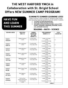 Microsoft Word - SBS and WH 2014 Summer Flyer