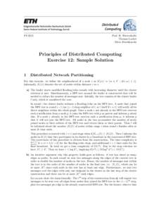 Distributed Computing FS 2013 Prof. R. Wattenhofer Thomas Locher