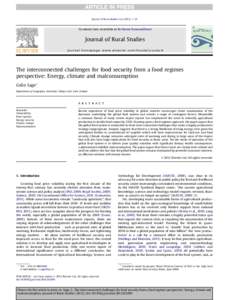 The interconnected challenges for food security from a food regimes perspective: Energy, climate and malconsumption