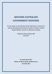 AUSTRALIAN GOVERNMENT RESPONSE