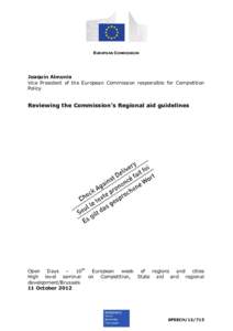 Subsidies / European Union / Structural Funds and Cohesion Fund / Political philosophy / Public economics / Development / Common Agricultural Policy / Aid effectiveness / Economy of the European Union / International relations / Aid