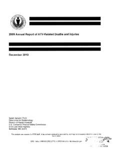 2009 Annual Report of ATV-Related Deaths and Injuries, December[removed]), December 2010
