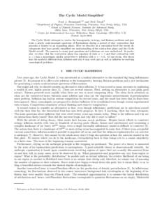 The Cyclic Model Simplified∗ Paul J. Steinhardt1,2 and Neil Turok3 1 3