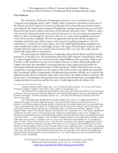 Web supplement for Wilson H. Kimnach and Kenneth P. Minkema, The Material and Social Practices of Intellectual Work: Jonathan Edwards’s Study Great Bookcase The termination of Edwards’s Northampton ministry in 1750 c