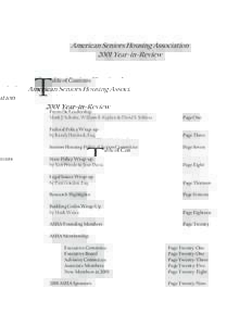 American Seniors Housing Association 2001 Year-in-Review T  able of Contents