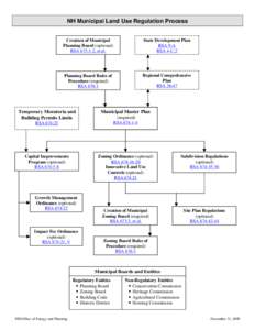 NH Municipal Land Use Regulation Process  Creation of Municipal Planning Board (optional) RSA 673:1-2, et al.