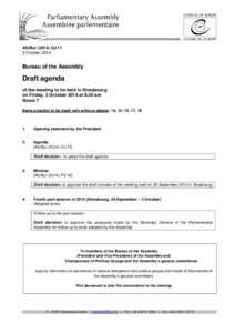 AS/Bur[removed]OJ 11 2 October 2014 Bureau of the Assembly  Draft agenda