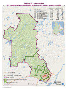 Région 15 : Laurentides MRC et agglomérations ou municipalités locales exerçant certaines compétences de MRC Code