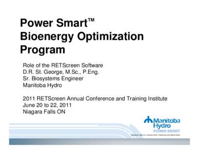 Sustainable energy / Manitoba Hydro / Power station / Renewable-energy law / Feed-in tariff / Energy / RETScreen / Renewable energy