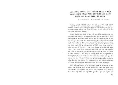 KY NÄ.NG GIAN~ D~Y THA.NH THAO - MOT QUAN Nli;:M NHÄM THU I_IEP KHOANG CACH GIÜA HAI D~NG MAU. LI Lu4.N F. F. WUNEKT. F.  W. SCIIKADER & A.