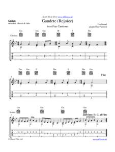 Sheet Music from www.mfiles.co.uk  Gaudete (Rejoice) Guitar: notation, chords & tabs