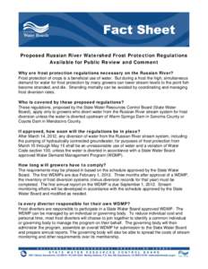 Microsoft Word - 05_20_2011 Russian River Frost Protection Draft Regulations fact Sheet Final.doc