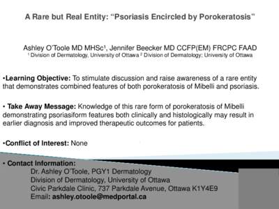 Porokeratosis_&_Psoriasis_2013[removed]pptx