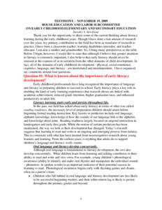 Human behavior / Knowledge / Writing / Socioeconomics / Reading readiness in the USA / Family literacy / Early childhood education / Susan B. Neuman / Information literacy / Reading / Education / Literacy