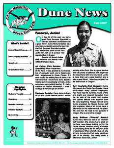 Dune News A quarterly newsletter sponsored by The Friends of MacArthur Beach State Park, Inc. Fall[removed]Farewell, Junko!