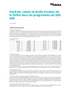 Contrats, rabais et droits d’auteur de la SUISA dans les programmes de SRG SSR du 4 juilletRabais de quantité et de groupes