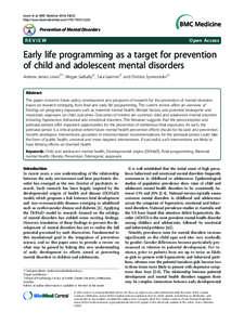 Lewis et al. BMC Medicine 2014, 12:33 http://www.biomedcentral.com[removed]1SFWFOUJPOPG.FOUBM%JTPSEFST  REVIEW