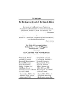 No[removed]In the Supreme Court of the United States REPUBLIC OF THE PHILIPPINES, PHILIPPINE PRESIDENTIAL COMMISSION ON GOOD GOVERNMENT, PHILIPPINE NATIONAL BANK, AND ARELMA, INC.,