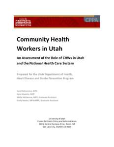     Community Health  Workers in Utah  An Assessment of the Role of CHWs in Utah 