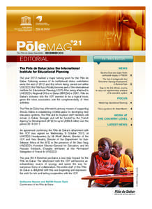 POL- POLEMAG21EN_POL- POLEMAG21EN[removed]:05 Page1  °21 The Pôle de Dakar Newsletter - DECEMBER[removed]EDITORIAL