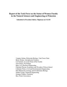Report of the Task Force on the Status of Women Faculty in the