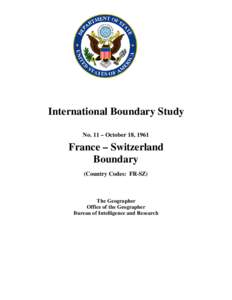 IBS No[removed]France (FR) & Switzerland (SZ) 1961