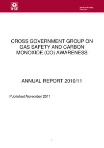 09/10 ANNUAL REPORT – CROSS GOVERNMENT GROUP ON GAS SAFETY AND CARBON MONOXIDE (CO) AWARENESS