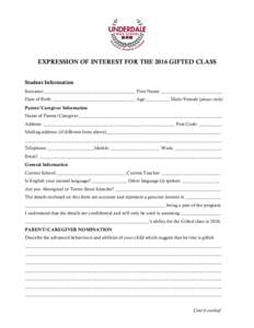 Microsoft Word - Expression of Interest for the 2016 Gifted Class.docx