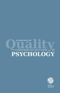 Quality APA Principles for Undergraduate Education  in