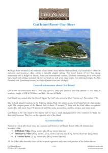 Microsoft Word - Cerf Island Resort Fact Sheet  GB V1402