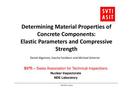 Determining Material Parameters of Concrete Components  Elastic Parameters and Compressive Strength J000
