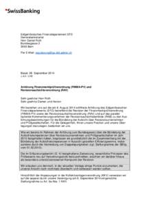 Eidgenössisches Finanzdepartement EFD Generalsekretariat Herr Daniel Roth BundesgasseBern Per E-Mail: 