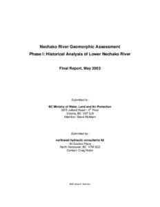 Nechako River Geomorphic Assessment Phase I: Historical Analysis of Lower Nechako River