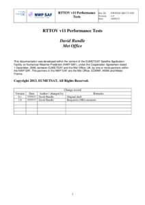 RTTOV v11 Performance Tests Doc ID Version Date