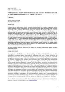 Supplemental Activated Charcoal Increase Intake of Mediterranean shrubs by sheep and Goats